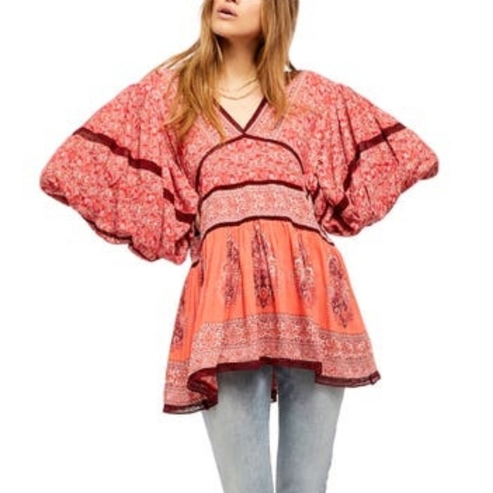 Free people-Luna Scarf print tunic Blouse